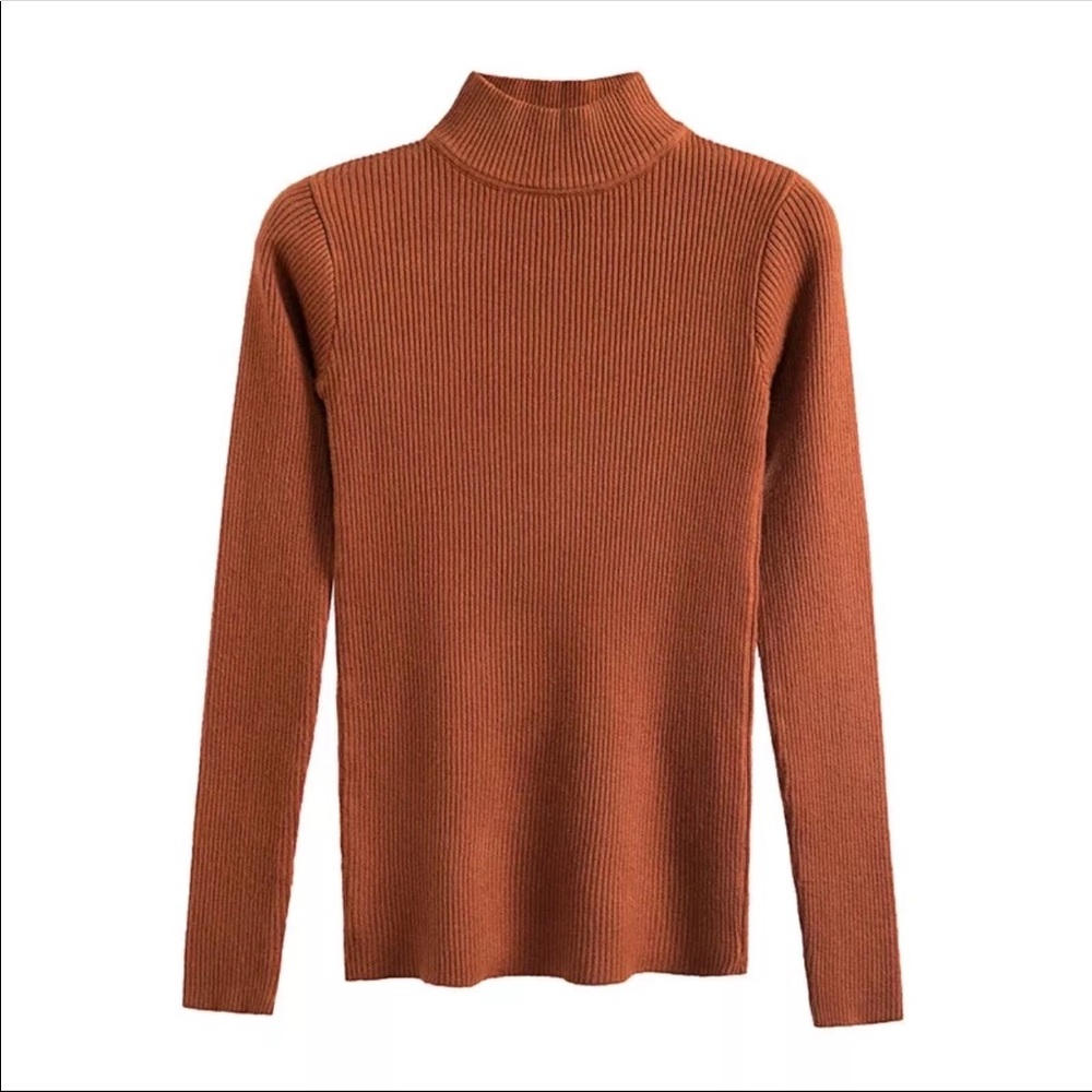 New! Ultra Soft Ribbed Tuetleneck Sweater - Picture 4 of 8